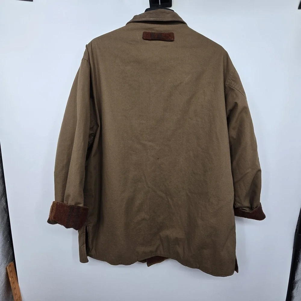 Vintage Reversible WILLIS & GEIGER Hunting Coat Jacket Men L Plaid Brown Outdoor